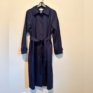 Boden Navy Single-Breasted Trench Coat . Size 12